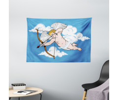 Little Cupid with Arrow Wide Tapestry