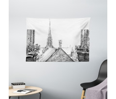 Monument Sketch Wide Tapestry