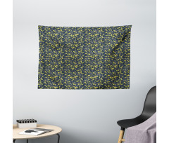 Botanical Petals and Foliage Wide Tapestry