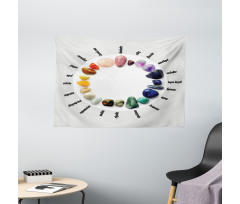 Colorful Precious Rocks Name Wide Tapestry