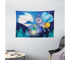 Cartoon Style Insect Wide Tapestry