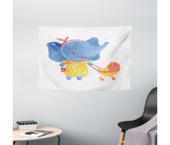 Mother and Baby Wide Tapestry