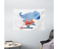 Animal Scooter Wide Tapestry