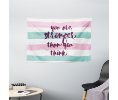 Watercolor Stripes Typography Wide Tapestry
