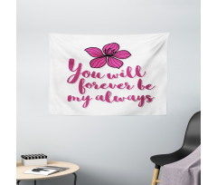 Tropical Blossom Valentines Wide Tapestry
