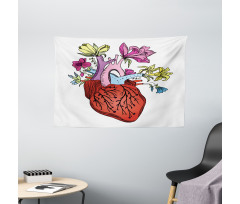 Vivid Flora Human Heart Wide Tapestry