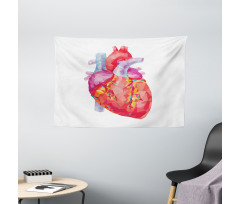 Polygon Art Human Heart Wide Tapestry