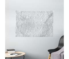 Simple Monochrome Lines Wide Tapestry