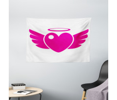 Heart with Wings Eros Romantic Wide Tapestry