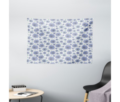 Chicory Flower Pattern Buds Wide Tapestry