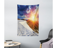 Snowy Sunny Mountains Tapestry