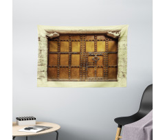 Rustic Style Door Design Wide Tapestry