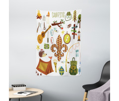 Fleur de Lis Guitar Bonfire Tapestry