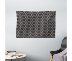 Ink Style Half Circles Wide Tapestry