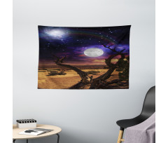 Desert Night Nebula Stars Wide Tapestry