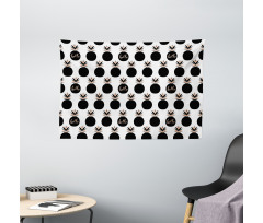 Hello Wording Pineapples Wide Tapestry