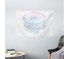 Dreamcatcher Star Feathers Wide Tapestry