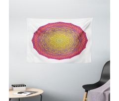 Vivid Abstract Medallion Wide Tapestry