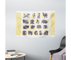 Grey Animal Wide Tapestry