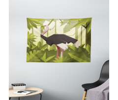 Jungle Animal Fractal Style Wide Tapestry