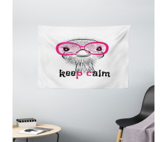 Hipster Animal and Glasses Wide Tapestry