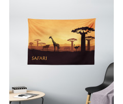 Exotic and Pastoral Sunset Wide Tapestry