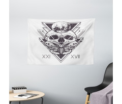 Hipster Tattoo Skull Wide Tapestry