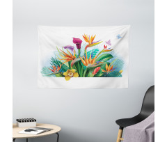 Exotic Flower Strelitzia Wide Tapestry