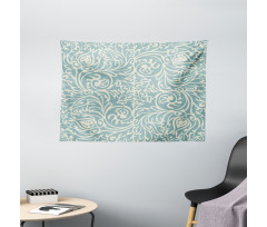 Vintage Floral Curls Wide Tapestry