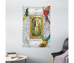 Exotic Colorful Birds Image Tapestry