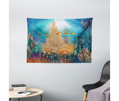 Fish Corals and Castle Wide Tapestry