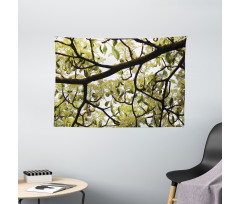 Close up Leafy Branches Photo Wide Tapestry