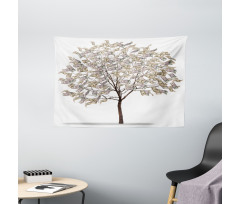 Surreal Money Leafy Tree Wide Tapestry