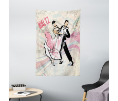 Romantic Dancing Couple Words Tapestry