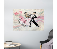 Romantic Dancing Couple Words Wide Tapestry