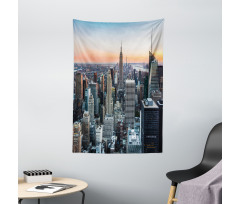 NYC Manhattan Skyline Dusk Tapestry