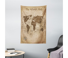 Vintage Topographic Image Tapestry