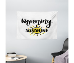 Doodle Morning Sunshine Text Wide Tapestry