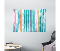 Stripes in Aquatic Colors Wide Tapestry