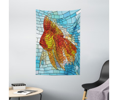 Stained Glass Mosaic Fish Art Tapestry