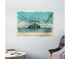 Typographic Chase the Sunset Wide Tapestry