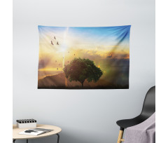 Romantic Fairy Sunset View Wide Tapestry