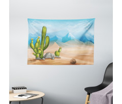 Lonely Cactus in the Desert Wide Tapestry
