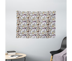 Valentines Day Themed Hearts Wide Tapestry