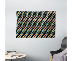 Illustration of Exotic Fruits Wide Tapestry