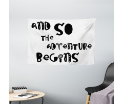 Hand Drawn Calligraphy Retro Wide Tapestry