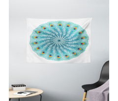 Peafowl Feathers Wide Tapestry