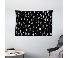 Elder Futhark Symbols Wide Tapestry