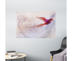 Abstract Hummingbird Wide Tapestry