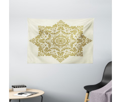 Classical Flower Motif Wide Tapestry